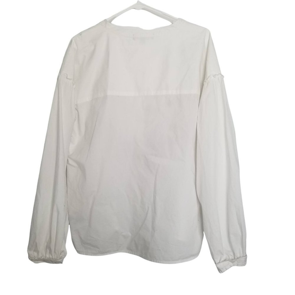 Sanctuary Danni White Floral Embroidered Long Sleeve Cotton Blouse Size … - Picture 3 of 8